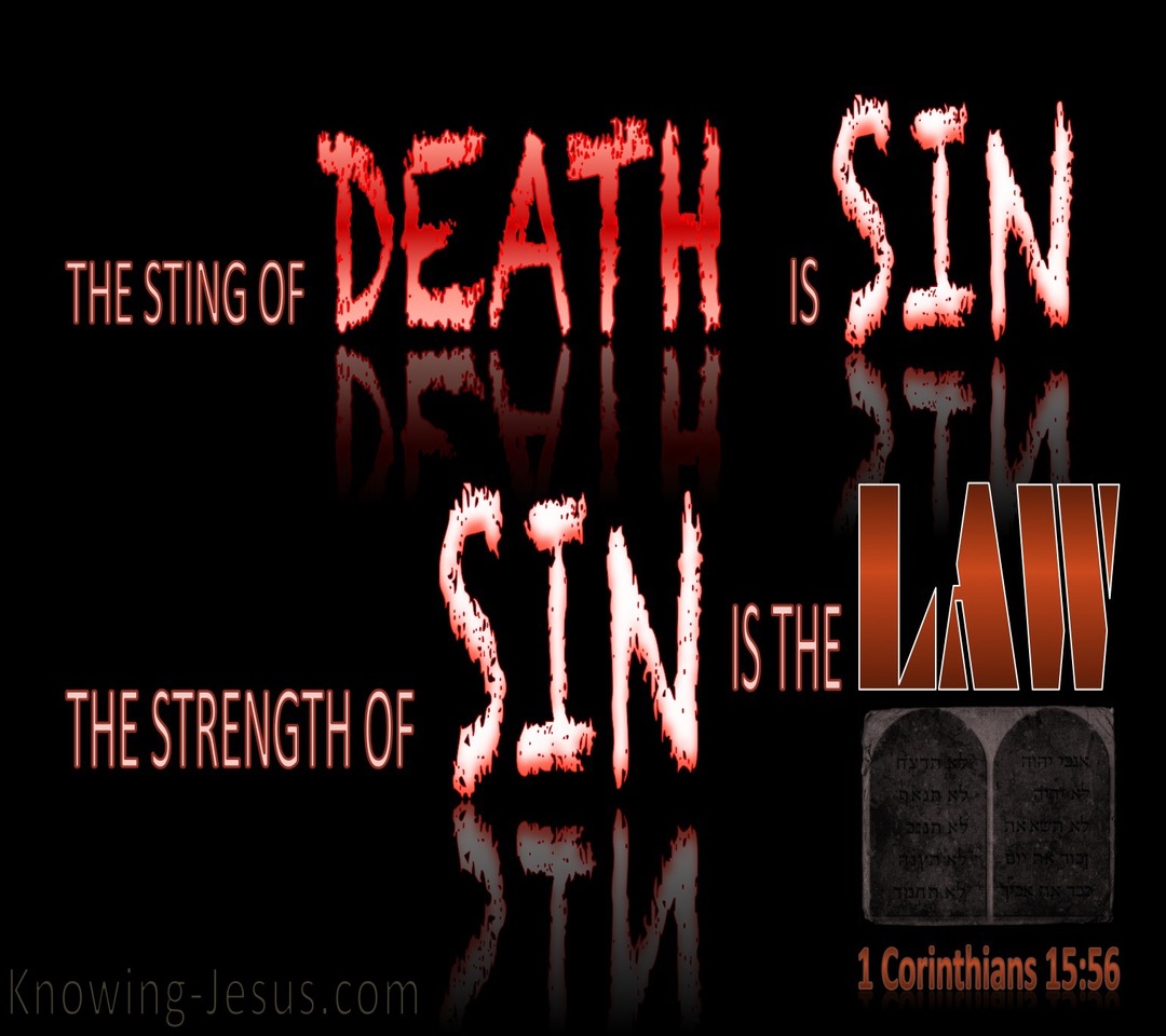 1 Corinthians 15:56 The Sting Of Death Is Sin (red)